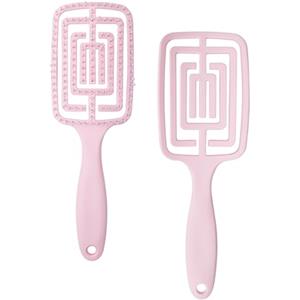 AiQInu Spazzola Districante per Capelli - Curva per Umidi e Asciutti, Ricci e Lisci (Rosa)