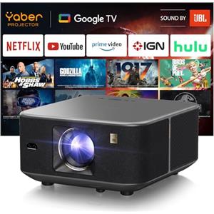 Yaber PROJECTOR Google TV & Sound by JBL: Yaber K3 Smart Beamer luce diurna con WiFi 6 & Bluetooth, proiettore cellulare per home theater e outdoor, impostazione audio Dolby/auto, Netflix e 7000+ apps