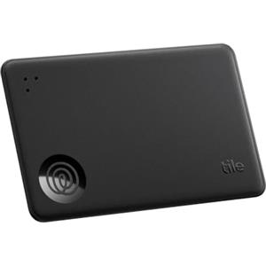 Tile by Life360 Slim (2024) - Localizzatore e tracker Bluetooth per portafogli, etichette di bagagli, passaporti e altro. Compatibile con iOS e Android. Trova telefono. Pacchetto da 1 (Nero)