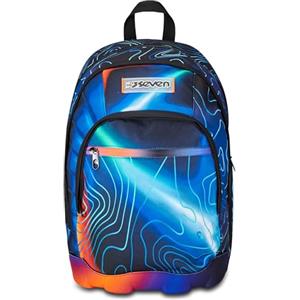 Seven Zaino Scuola Dual, Blu, Mapset Boy, Zaino Doppio Scomparto Con Tasca Porta PC o Tablet, Tasca Porta Borraccia e Organizer, Zaino Scuole Medie e Superiori, Bambino Ragazzo
