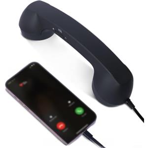 JoyousMall Ricevitore telefonico retrò, vintage cablato telefono cellulare cornetta retrò telefono cellulare ricevitori palmare cuffie portatile (nero)