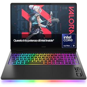 HP OMEN MAX 16-ah0001sl, Notebook, Intel Core Ultra 9 Processor, 32GB RAM, 1TB SSD, Display 16' 2K 240Hz, NVIDIA RTX 5080 16GB, TNR Privacy Cam, 3 Mesi di PC Game Pass Inclusi, Windows 11, Nero