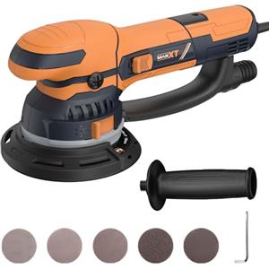 MAXXT Levigatrice Orbitale Dual-Mode da 800W: Passaggio Modalità Grezza e Fine/Estrazione Polvere ad Alta Efficienza/Controllo a 6 Velocità (3300-7400 RPM) — Carrozzeria Auto, Metallo e Legno