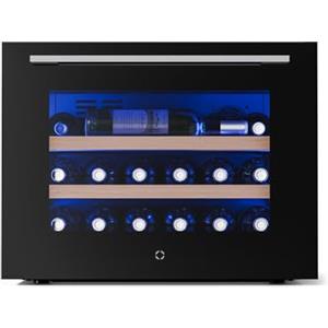 KLARSTEIN Illuminosa Cantinetta Vino da Incasso - 19 Bottiglie, 1 Zona, 5-20°C, Touch, LED, Ripiani Legno, Porta UV, Silenziosa, Cantina Frigo per Vino