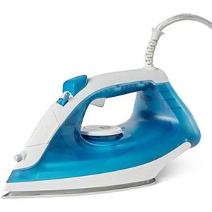 Amazon Basics Ferro da Stiro a Vapore con Piastra Antiaderente, 1800 W, Vapore Continuo 20g, Serbatoio da 200mL, Colore Blu