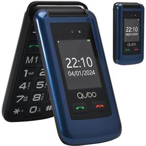 Qubo Flip Telefono per anziani GSM, Cellulare per anziani, 2.4 Display, Volume alto,Funzione SOS, Supporto Dual SIM,Chiamata rapida, Radio FM, Torcia elettrica