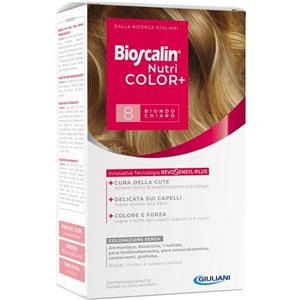 Bioscalin Nutricolor Plus 8 Biondo Chiaro - Crema Colorante Permanente con Tecnologia RevoSensyl-Plus, Flacone da 40 ml
