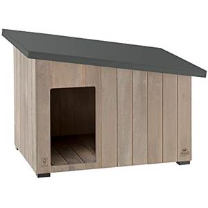 Ferplast ARGO 80 Casetta per Cani in Legno FSC - Tetto Spiovente, Apribile - Trattamento Resina Impermeabile & Anti-UV - Piedi Isolanti - Porta Rifinita - 83 x 47 x h 60 cm