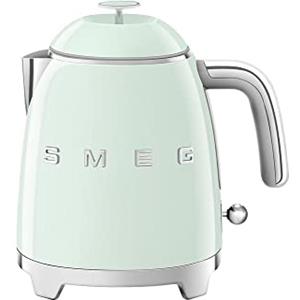 Smeg, Bollitore Elettrico Piccolo KLF05PGEU 0,8 L, Filtro Acciaio Inox, Autospegnimento di Sicurezza, Indicatore Livello Acqua, Base Antiscivolo e Avvolgicavo Integrato, Verde Pastello