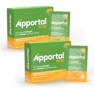 Pharmanutra Apportal Vital integratore alimentare con Tecn. Sucrosomiale®, Con Vitamina D3 e B12, Per stanchezza fisica e mentale, Pappa Reale, No Lattosio, No Glutine, No Caffeina, 14 + 14 bustine, Pharmanutra
