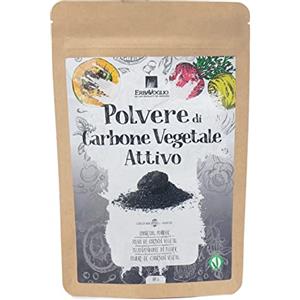 Erbavoglio Polvere di Carbone Vegetale Attivo - 100 g - Alimento convenzionale - Detossificante naturale, ideale per supportare la digestione e purificare l'organismo.