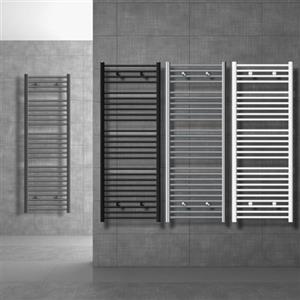 LuxeBath Radiatore Elettrico da Bagno Sahara 400x800 mm Antracite Curvo Termosifone Attacco Laterale con Elemento Riscaldante 600W con Termostato Display Digitale Termoarredo Scaldasalviette