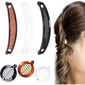 EAVUYIS 6pz Fermagli per capelli a banana, Banana Clip pettine per Capelli, in resina, per capelli e banane, per coda di cavallo, accessori per lo styling dei capelli a incastro, per donne e ragazze