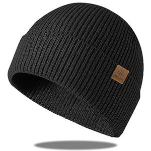 UNNESTAR Berretto invernale in pile, da uomo, con teschio, caldo e morbido, Nero , Taglia unica