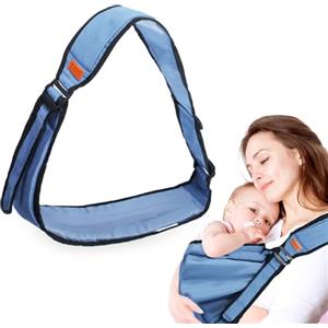 TIVUNORON Laterale Marsupio Neonato, Traspirante Marsupio Neonato Regolabile, Multifunzionale Fascia Porta Bebe per Bambini Fino 16 KG, Wrap Baby Carrier per 5-36 Mesi da Neonato a Bambino (Blu)