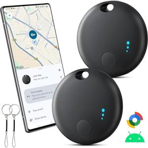 LocLynx Android Smart Tracker Tag, Tracker Tag Android Bluetooth Localizzatore Tracker Tag Localizzatore per Bagagli/Borse/Portafogli/Zaini, Chiavi Trova Oggetti Compatibile "Google Find Hub" (Nero)