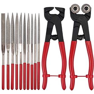 Proster Kit Pinza per Mosaico Vetro Ceramica TagliaPiastrelle con Rotella in Carburo Tagliavetro Manuele con 10PZ Mini Aghi Cutter per Tagliare Piastrelle fino a 15mm Decorazione Domestica