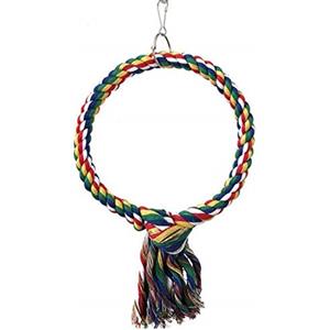 N/4 Corda di Pesce Persico in Piedi per Pappagallo, Cacatua, Parrocchetto, Cockatiel - Altalena Giocattolo da Masticare in Cotone per Uccelli