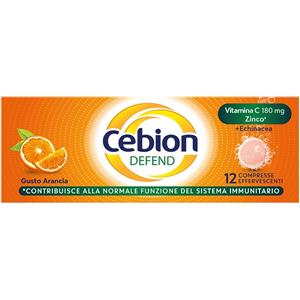 Cebion Defend - Integratore Alimentare con Vitamina C, Zinco ed Echinacea - 12 Compresse Effervescenti