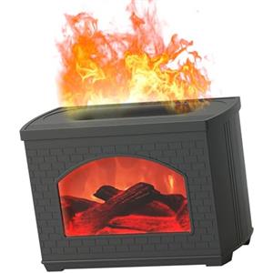 Tudaheuiy 270ml Diffusore di Oli Essenziali con Effetto Fiamma, Diffusore Ambiente, Umidificatore Ambiente per Ambiente con Spegnimento Automatico per Camera da Letto, Ufficio o Yoga, Sport (Nero)