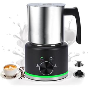Yaskyly Montalatte Elettrico 4-in-1 Montalatte Elettrico Cappuccino 600W 500 ml, Scaldalatte per Latte Caldo e Freddo, Schiumatore per Cappuccino, Latte, Macchiato, Acciaio Inox 304, Lavabile in Lavastoviglie