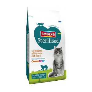 Smølke Sterilised - Alimento secco per gatti castrati, 4 kg, con ingredienti naturali e 20% di grassi in meno