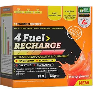 Named Sport 4Fuel Recharge - Integratore Energetico Arancia, 14 Bustine con Potassio, Magnesio, Creatina e Glutamina