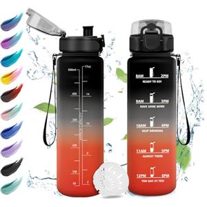 KollyKolla Borraccia 500ml, Borraccia Bambina a Prova di Perdite, Motivazionale con Filtro, Bottiglia Acqua Sportiva con Indicatore del Tempo,per Bambini, Campeggio, Scuola, Ufficio
