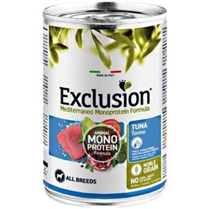 EXCLUSION MEDITERRANEO MONOPROTEIN CANE UMIDO ADULT ALL BREEDS TONNO 400 G