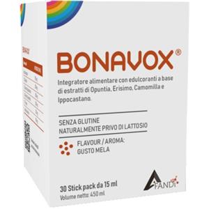 Afandi Bonavox 30 Stick Pack - Integratore Alimentare con Opuntia, Camomilla e Acido Ialuronico