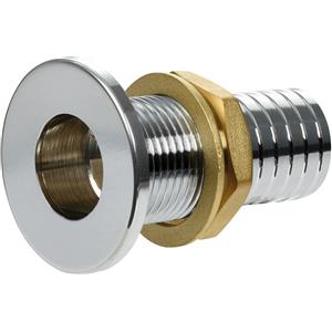 OSCULATI Scarico a Mare in Ottone Cromato Ø 45mm con Filettatura 1 1/2 e Porta Gomma