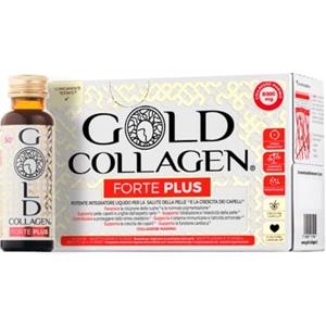 GOLD COLLAGEN New Forte Plus - Collagene Integratore Antirughe con Vitamina C Antiossidante, 8g Collagene Marino con Acido Ialuronico, Biotina Capelli, Pelle, Unghie e Sistema Immunitario, 1 x 10x50ml