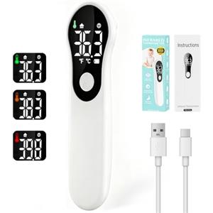 Beurer Termometro febbre-per neonati, bambini e adulti, termometro frontale senza contatto, con lettura accurata immediata,Interruttore °C/°F, Allarme Febbre (Bianco)