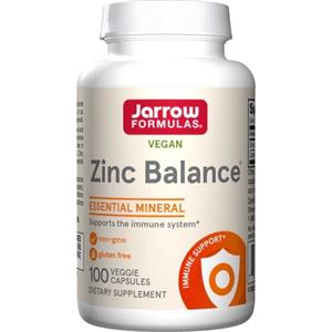 Jarrow Formulas Zinc Balance - Integratore in capsule vegetali per il supporto immunitario e antiossidante, 100 vcaps