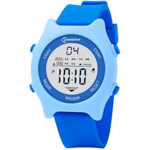 Mamiddle Orologio Digitale Bambino 30M impermeabile per Orologio Bambino con sveglia, chiem, cronometro, calendario, retroilluminazione per età 3-15 anni (Blu)