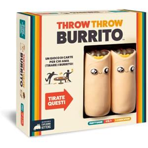 Asmodee - Throw Throw Burrito - Divertente Gioco da Tavolo, con Due Burrito Squishy, Carte da Gioco, 7+ Anni, 2-6 Giocatori, Edizione in Italiano