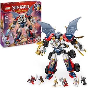 LEGO NINJAGO Mech Ultra Combinatore di Zane - Robot Giocattolo 4 in 1 Separabile in Aereo, Macchina, Drago e Action Figure con 6 Minifigure, Giochi per Bambini da 9 Anni da La Rivolta dei Draghi 71834