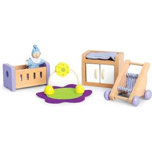 Hape Cameretta del neonato per la casa delle bambole | Mobili nursery e accessori in legno | Per gioco di ruolo dai 3 anni