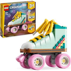 LEGO Creator 3 in 1 Pattino a Rotelle Retrò Giocattolo - Si Trasforma in un Mini Skateboard o in una Radio Boom Box - Regalo Creativo per Bambine e Bambini da 8 Anni in su - 31148