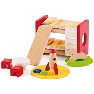 Hape Cameretta dei bambini per la casa delle bambole | Mobili e accessori in legno di qualità | Per gioco di ruolo dai 3 anni
