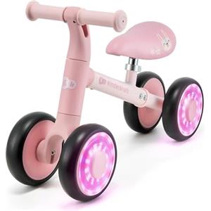 kk Kinderkraft Kinderkraft CUTIE FLASH, bicicletta educativa per bambini, senza pedali, ruote con luci a LED, design moderno, costruzione sicura, per bambini a partire da 1 anno, Rosa