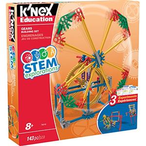 K'Nex Set Da Costruzione Igranaggi Esplorazione STEM, K'NEX Education, Basic Fun, 79318, kit apprendimento con 3 progetti funzionanti, giocattoli per costruzioni per bambini e bambine dagli 8 anni in su