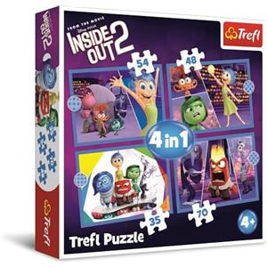 Trefl - Inside Out 2, Le Emozioni Comandano - Puzzle 4in1, da 35 a 70 Pezzi - Puzzle Colorati con i Protagonisti del Film d'Animazione,Gioco per Bambini a partire dai 4 anni
