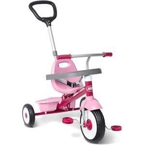 Radio Flyer triciclo-passeggino 3 in 1, rosa, per bambini da 1,5 a 5 anni