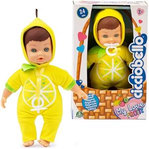 Cicciobello - Bambola Morbido Con Completino A Tema Limone, My Love Fruits, Bambolotto Alto 24 cm, Ciuccio Incluso, Per Bambini e Bambine Dai 2 Anni