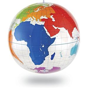 Learning Resources Mappamondo Gigante Scrivibile e Gonfiabile, Età 5+, Globo da 67,5 cm per Attività di Geografia, Personalizzabile con Pennarelli, Include Pompa e Kit Riparazione