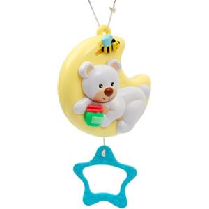 Primì - Carillon Nanna Orsetto Prima Infanzia,Gioco Musicale A Forma di Luna con Melodie E Parti Che Si Muovono, Facile da Agganciare A Culla O Lettino Neonato, Carica Manuale, 0 Mesi +