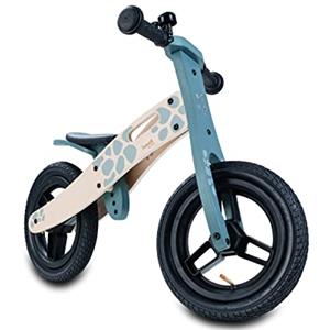 hauck Bici Senza Pedali Balance N Ride - Bicicletta Bambini Legno (Testato FSC®) dai 2 Anni Fino a 20Kg - Sella Regolabile, Ruote 12" e Campanello - Maniglia per Trasporto, Senza Pedali - Tartaruga