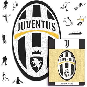 Iconic Puzzles - Juventus Retro Logo, Puzzle di Legno con licenza ufficiale, 100% sostenibile, regalo per adulti e bambini, taglia M, 270 Pz