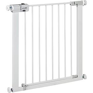 Safety 1st Secure Tech Metal Cancelletto Di Sicurezza In Metallo Per Bambini, Porte, Scale, Vani Con Apertura 73-80 Allungabile Fino A 136 Con Estensioni Vendute Separatamente, In Metallo Bianco